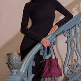 Laguna Recycled Vegan Suede Bag in Burgundy