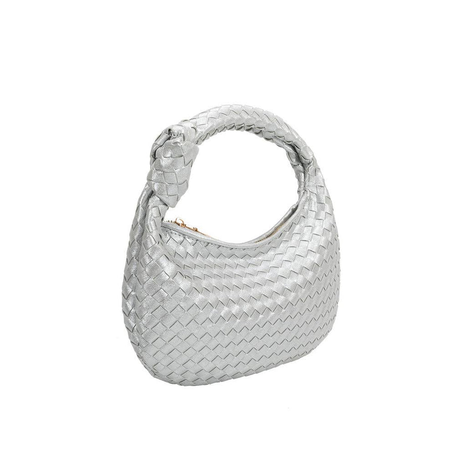 Drew Small Recycled Vegan Top Handle Bag in Silver