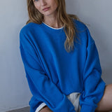 Drew Layered Pullover in Cobalt