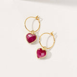 Conversation Heart Mini Hoops in Ruby