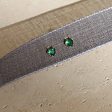 Mini Emerald Heart Studs