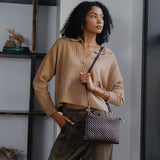 Daisy Recycled Vegan Crossbody Bag in Saddle