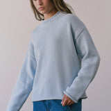 Gillian Rollneck Sweater in Sky