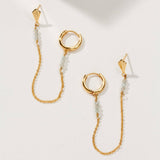 Cascades Double Hoop Earring in Moonstone