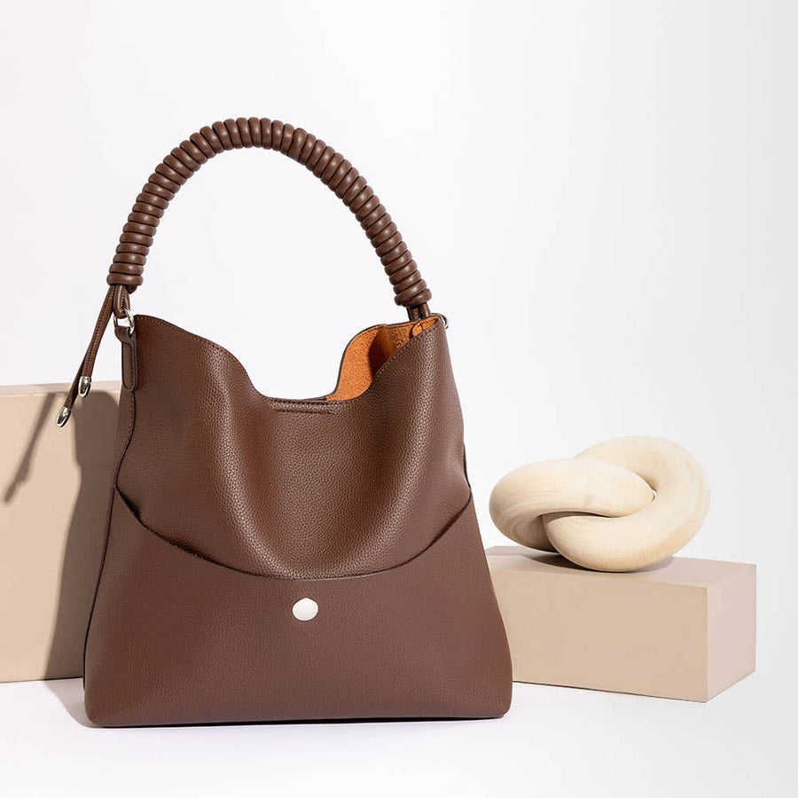 Molly Recycled Vegan Tote in Chocolate