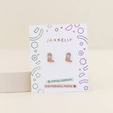 Western Boot Flat Back Kids Earrings