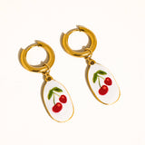 Cerise Dangle Hoops