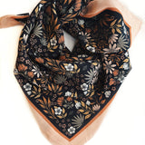 Silk Bandana Scarf in Midnight Floral