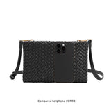 Daisy Recycled Vegan Crossbody Bag in Black