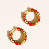 Isabeau Hoop Earrings in Red