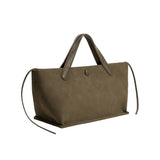 Jill Recycled Vegan Suede Tote Bag in Olive