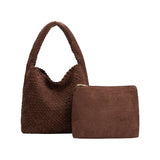 Johanna Recycled Vegan Suede Shoulder Bag in Tobacco