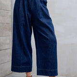 Milling Cropped Wide Legs in Dark Denim