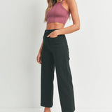 Birdie Patch Pocket Wide Legs in Black