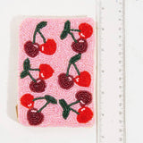 Cherry Beaded Coin Purse