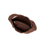 Johanna Recycled Vegan Suede Shoulder Bag in Tobacco