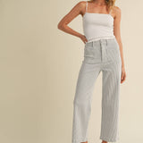 Birdie Patch Pocket Wide Legs in Stripe