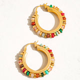 Capri Beaded Hoop Earrings