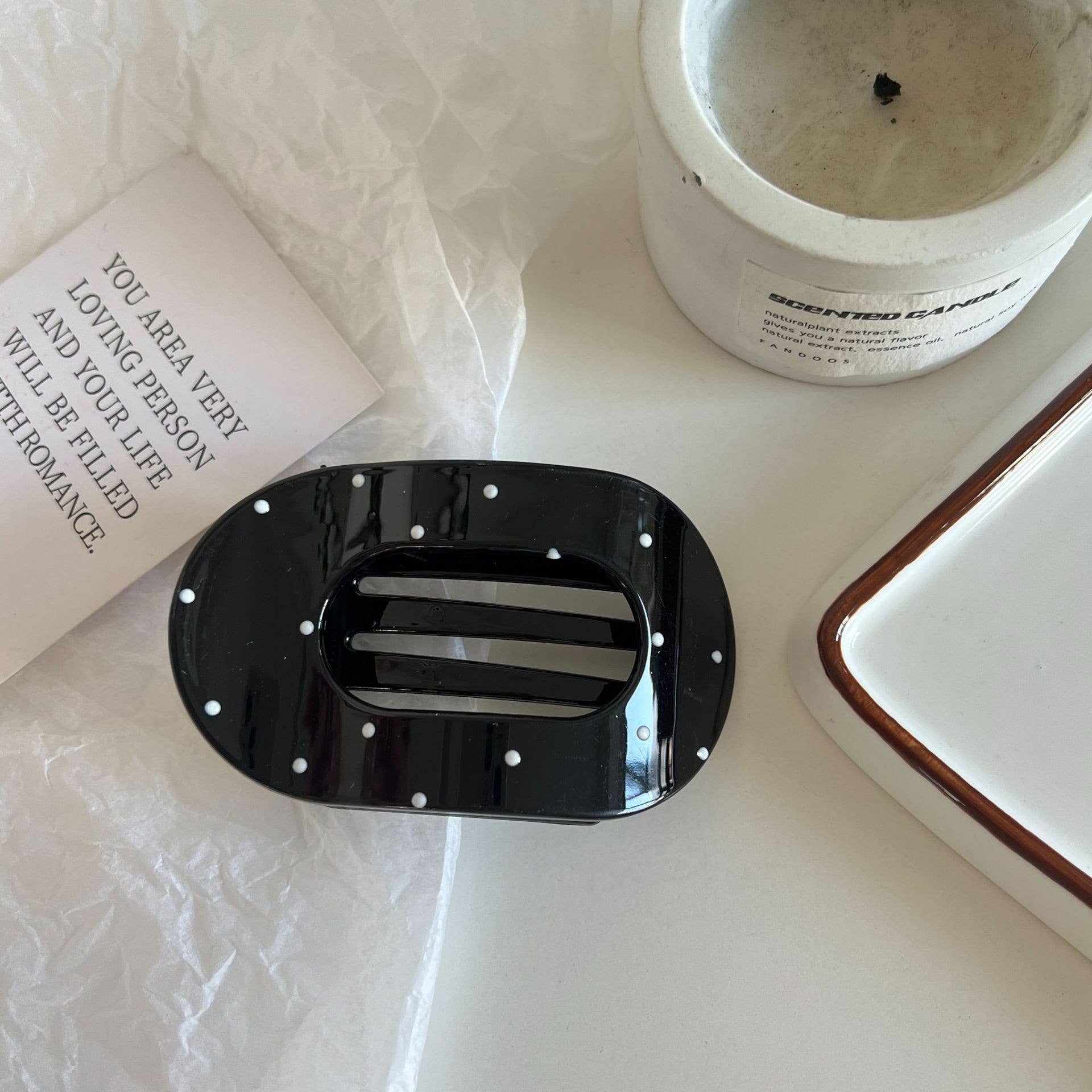 Flat Claw Clip in Dot