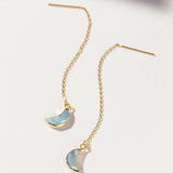 Eclipse Threader Earrings in Aquamarine
