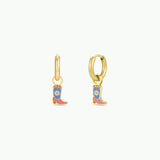 Boot Enamel Charm Hoop