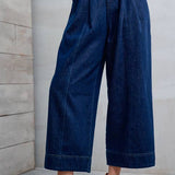 Milling Cropped Wide Legs in Dark Denim