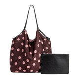 Cathy Polka Dot Tote Bag in Burgundy