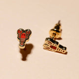 Lobster Enamel Stud Earrings