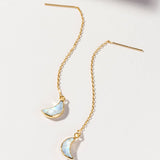 Eclipse Threader Earrings in Moonstone