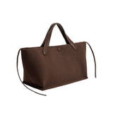 Jill Recycled Vegan Suede Tote Bag in Chocolate