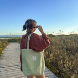 Sage Gingham Tote