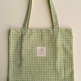 Sage Gingham Tote