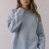 Gillian Rollneck Sweater in Sky
