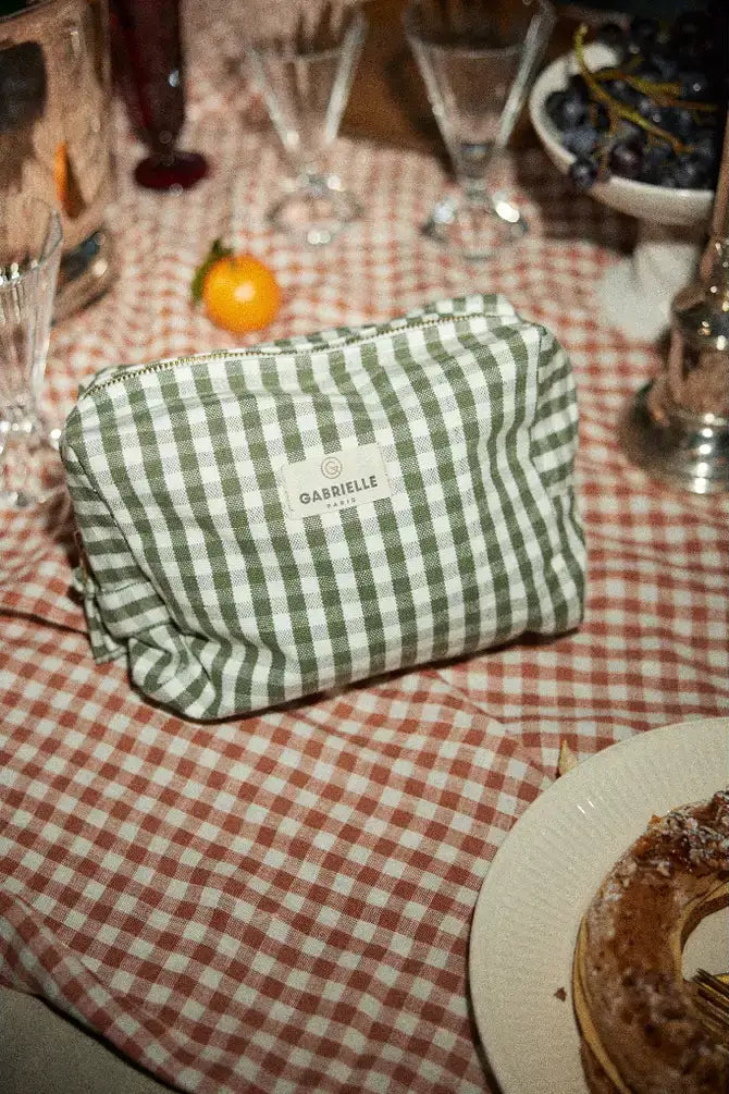 Vichy Cotton Toiletry Bag