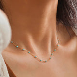 Soleil Beaded Necklace in Blue