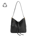 Thalia Recycled Vegan Leather Bag in Black