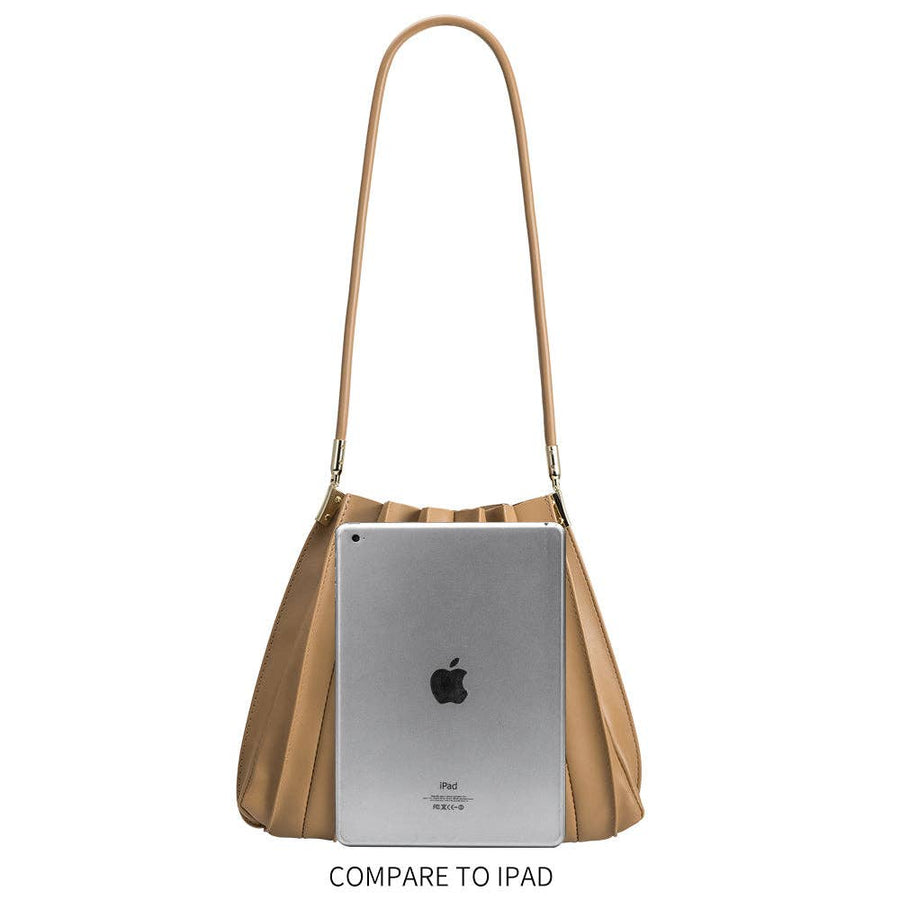 Carrie Pleated Vegan Shoulder Bag in Slate (ships week of 12/18)