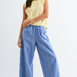 Bridget Wide Legs in Blue Stripe