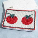 Tomato Beaded Coin Purse