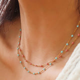Soleil Beaded Necklace in Rose