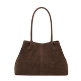 Irene Vegan Suede Shoulder Bag in Chocolate