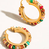Capri Beaded Hoop Earrings