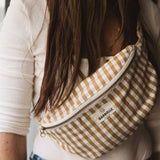 Cotton Fanny Pack in Vichy Camel