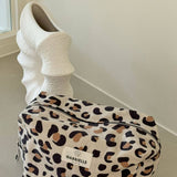 Cotton Toiletry Bag in Leopard