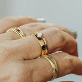 Ridged Gold Ring