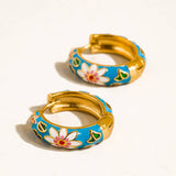 Isabeau Hoop Earrings in Blue
