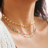 Soleil Beaded Necklace in Rose