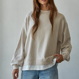 Drew Layered Pullover in Sand