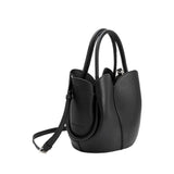 Tulip Recycled Vegan Top Handle Bag in Black