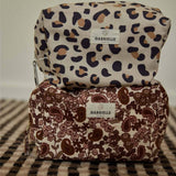 Cotton Toiletry Bag in Leopard
